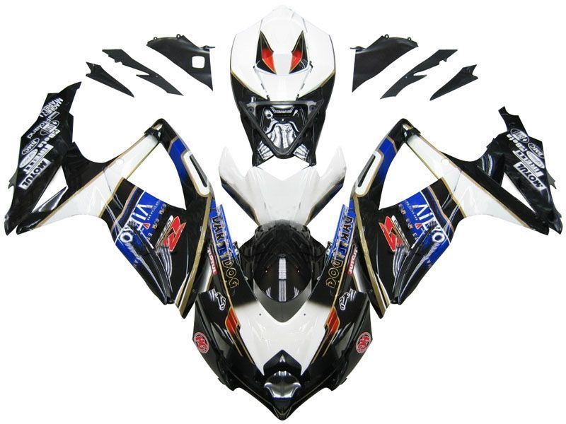 Fairings For Suzuki GSXR 600 750 Black White Suzuki (2008-2009-2010)