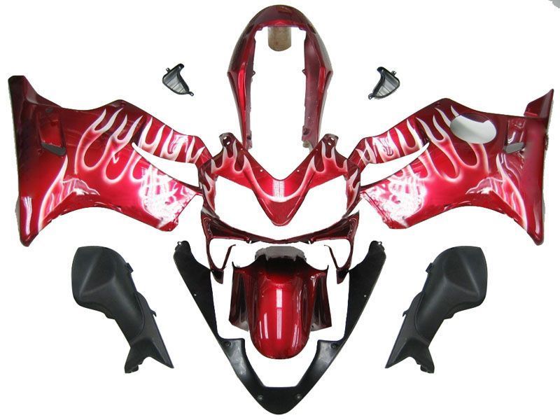 Fairings For Honda CBR 600 F4i Cherry Red & White Flame (2004-2007)