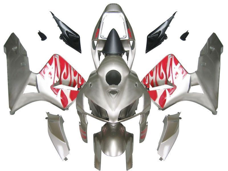 Fairings For Honda CBR 600 RR Silver & Red Tribal (2005-2006)