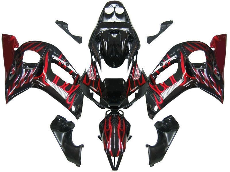 Fairingsr Yamaha YZF-R6 Black & Red Flame R6 (1998-2002)