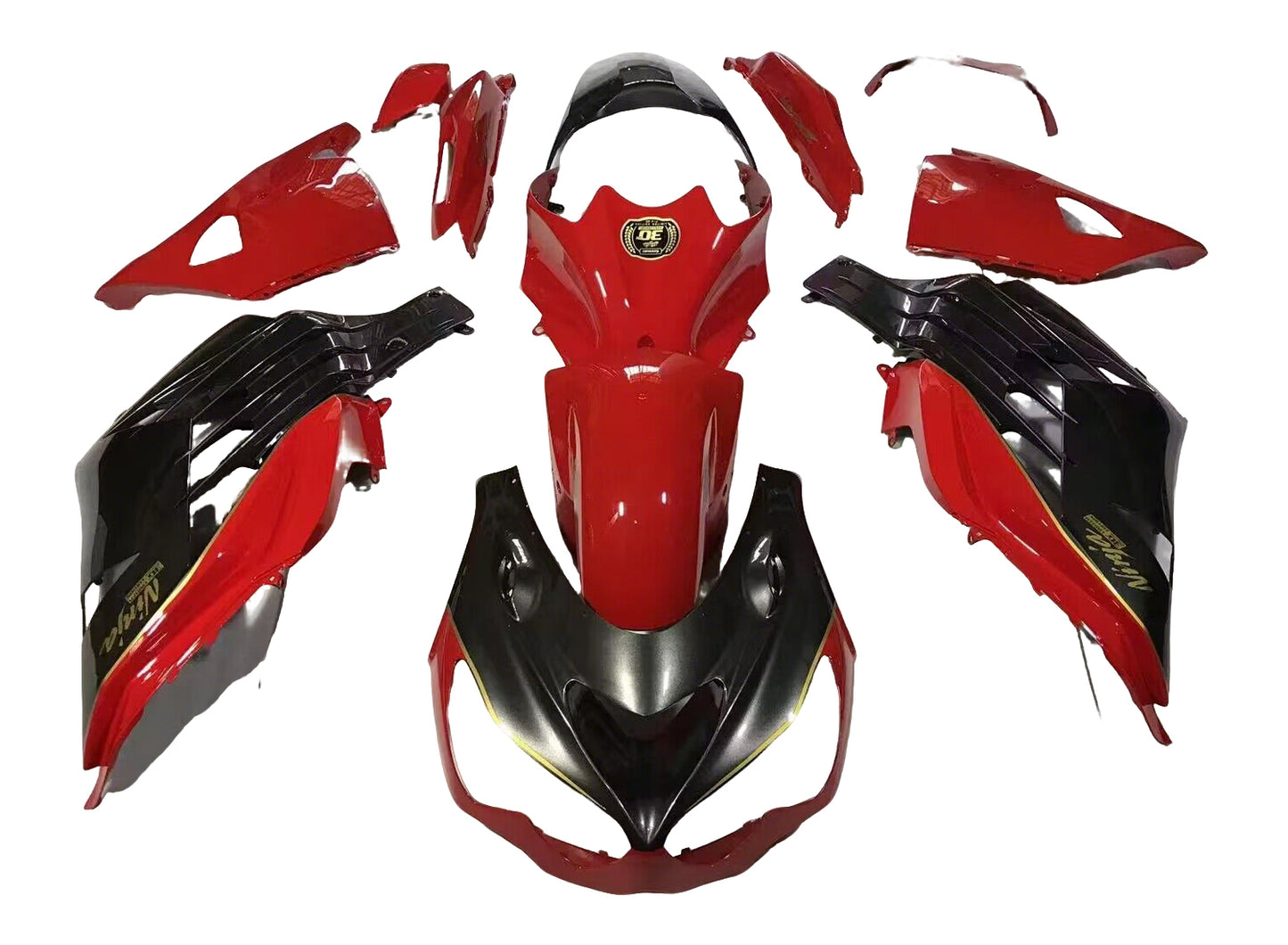 Fairings For Plastics Kawasaki ZX14R Ninja Red and Bronze Sticker (2012-2021)