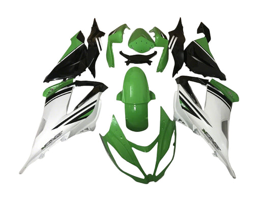 Fairings For Plastics Kawasaki ZX6R 636 Green White Ninja (2013-2018)