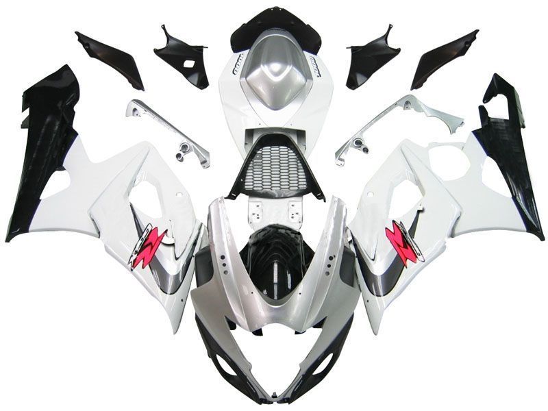 Fairings For Suzuki GSXR 1000 White & Silver GSXR  (2005-2006)