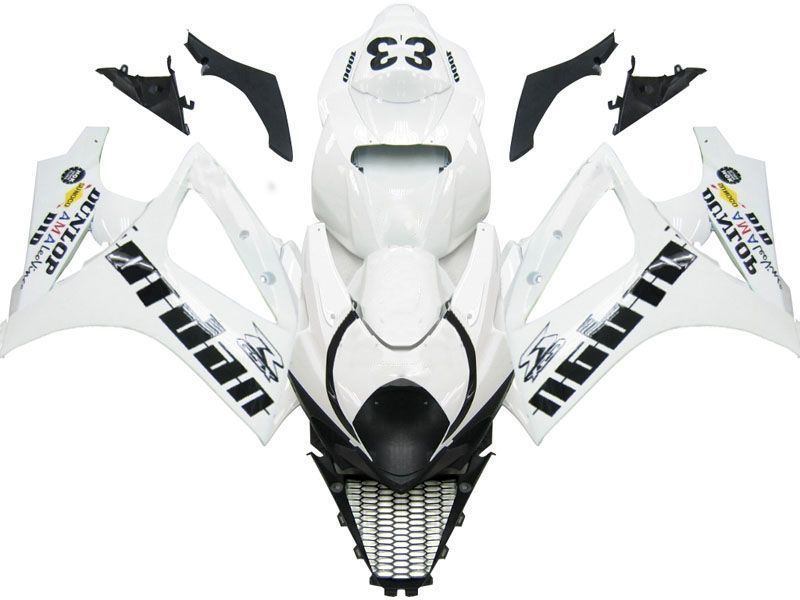 Fairings For Suzuki GSXR 1000 White Black Jordan  (2007-2008)