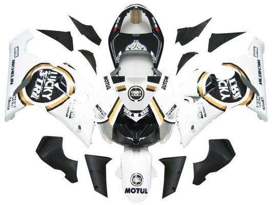 Fairings For Kawasaki ZX6R 636 Black White Ninja  (2005-2006)