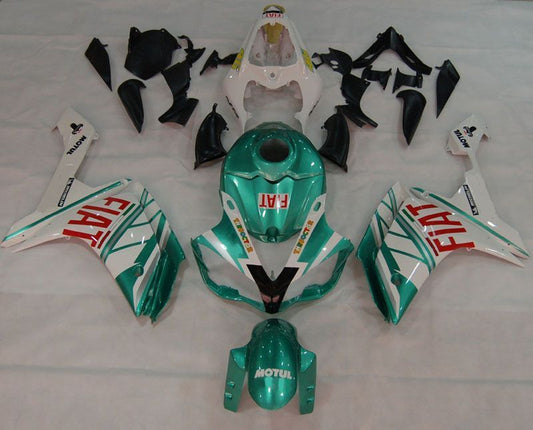 Fairings For Yamaha YZF-R1 Green Emerald White FIAT  (2007-2008)