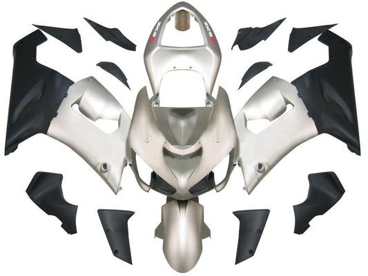 Fairings For Kawasaki ZX6R 636 Matte Silver & Black Ninja  (2005-2006)