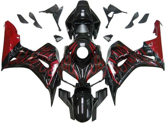 Fairings For Honda CBR 1000 RR Black & Red Flame  (2006-2007)