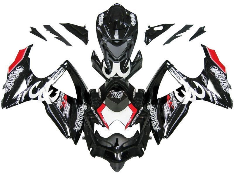 Fairings For Suzuki GSXR 600 750 Black Red Relentless  (2008-2009-2010)