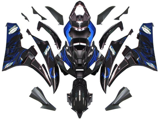 Fairings For Yamaha YZF-R6 Black & Blue Flame R6  (2006-2007)
